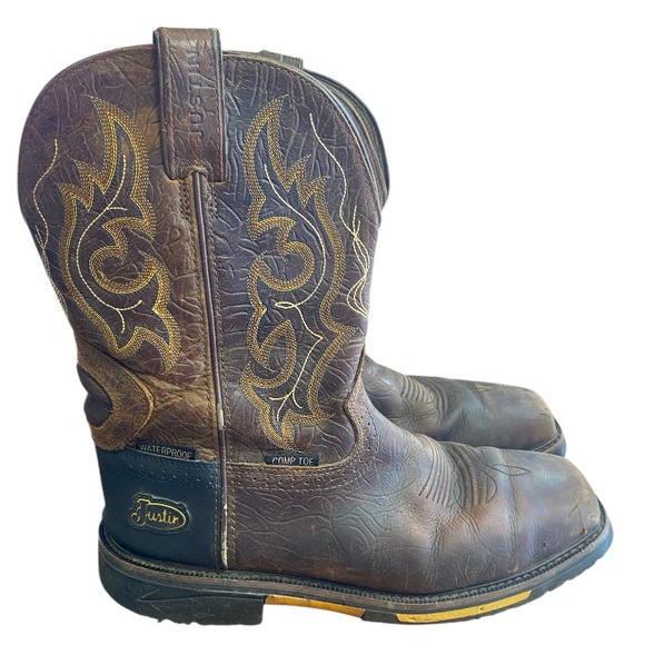 Justin Mens Work Boots, Size 13D